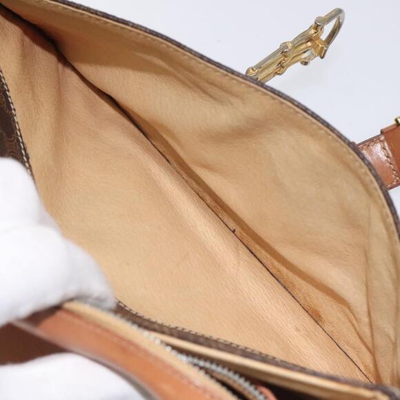 CELINE Macadam Canvas Shoulder Bag Pvc Leather Brown Gold - Picture 13 of 13